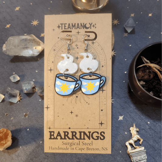 Steaming Tea Mug Earrings