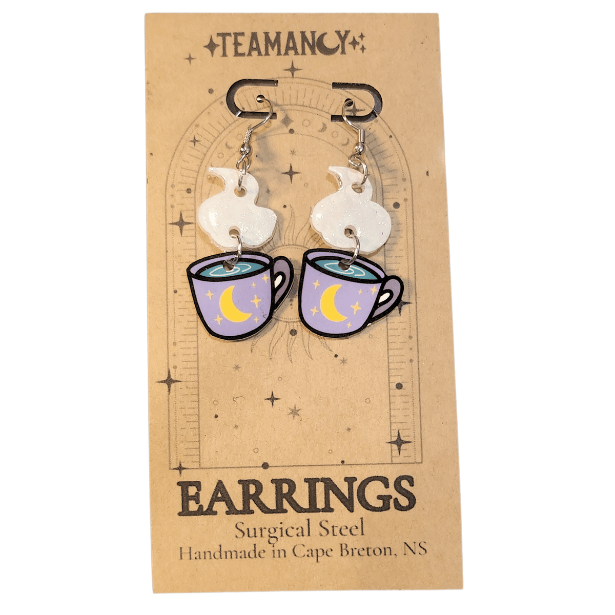 Steaming Tea Mug Earrings