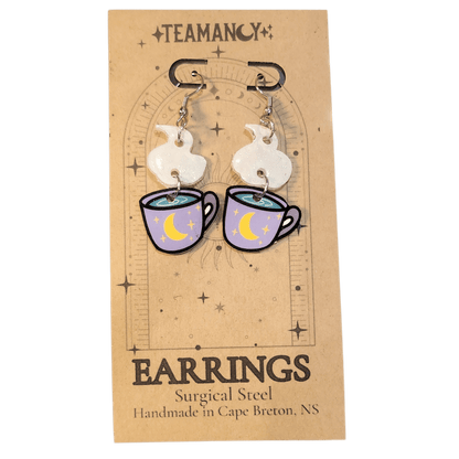 Steaming Tea Mug Earrings