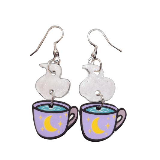 Steaming Tea Mug Earrings