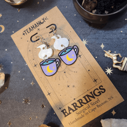 Steaming Tea Mug Earrings